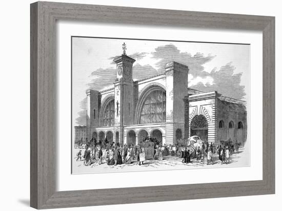 The Busy King's Cross Terminus of the Great Northern Railway-null-Framed Art Print