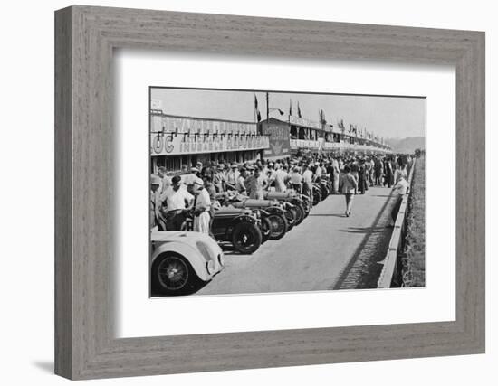 'The busy pits: before the start of Le Mans 24-hour Race', 1937-Unknown-Framed Photographic Print