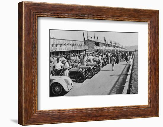 'The busy pits: before the start of Le Mans 24-hour Race', 1937-Unknown-Framed Photographic Print