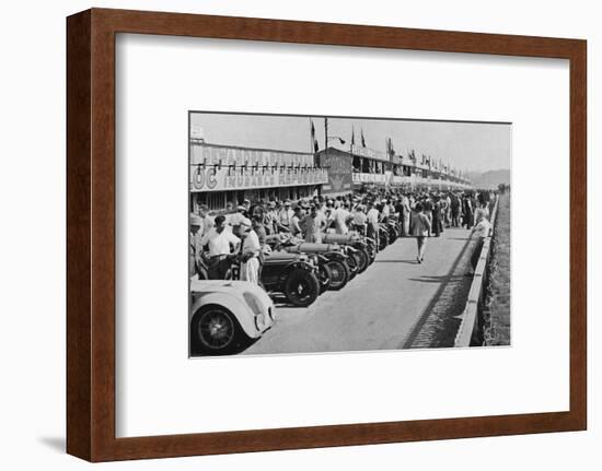 'The busy pits: before the start of Le Mans 24-hour Race', 1937-Unknown-Framed Photographic Print