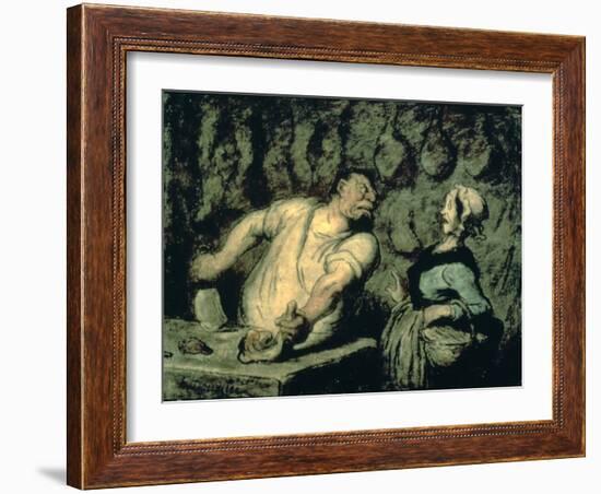 The Butcher, Montmartre Market, 1857-1858-Honoré Daumier-Framed Giclee Print