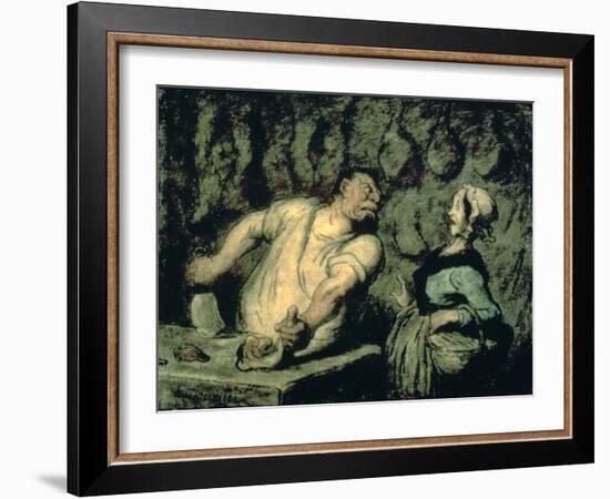 The Butcher, Montmartre Market, 1857-1858-Honoré Daumier-Framed Giclee Print