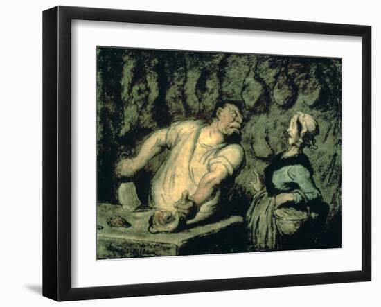 The Butcher, Montmartre Market, 1857-1858-Honoré Daumier-Framed Giclee Print