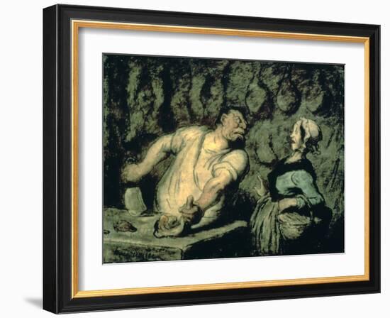 The Butcher, Montmartre Market, 1857-1858-Honoré Daumier-Framed Giclee Print