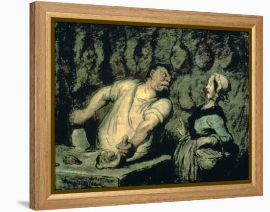 The Butcher, Montmartre Market, 1857-1858-Honoré Daumier-Framed Premier Image Canvas