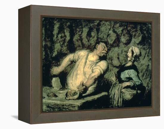 The Butcher, Montmartre Market, 1857-1858-Honoré Daumier-Framed Premier Image Canvas