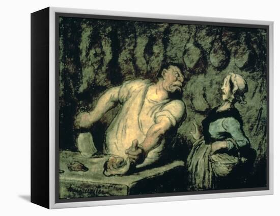 The Butcher, Montmartre Market, 1857-1858-Honoré Daumier-Framed Premier Image Canvas