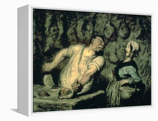 The Butcher, Montmartre Market, 1857-1858-Honoré Daumier-Framed Premier Image Canvas