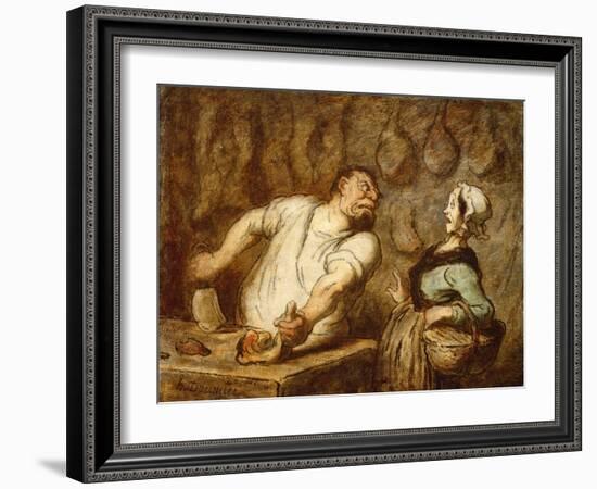 The Butcher, Montmartre Market, C.1857-58-Honore Daumier-Framed Giclee Print