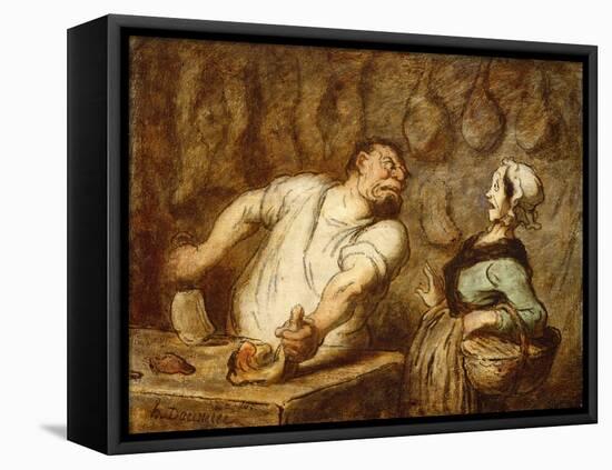 The Butcher, Montmartre Market, C.1857-58-Honore Daumier-Framed Premier Image Canvas