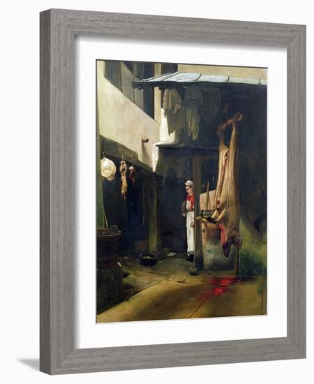 The Butcher (Oil on Canvas)-Francois Bonvin-Framed Giclee Print