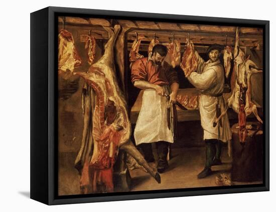 The Butcher's Shop-Annibale Carracci-Framed Premier Image Canvas