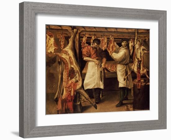 The Butcher's Shop-Annibale Carracci-Framed Giclee Print