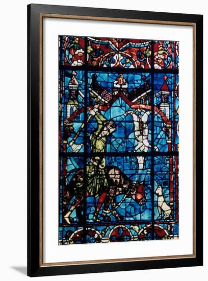 The Butchers, Stained Glass, Chartres Cathedral, France, 1194-1260-null-Framed Photographic Print