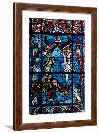 The Butchers, Stained Glass, Chartres Cathedral, France, 1194-1260-null-Framed Photographic Print