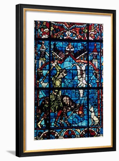 The Butchers, Stained Glass, Chartres Cathedral, France, 1194-1260-null-Framed Photographic Print
