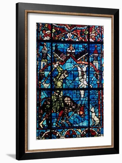 The Butchers, Stained Glass, Chartres Cathedral, France, 1194-1260-null-Framed Photographic Print