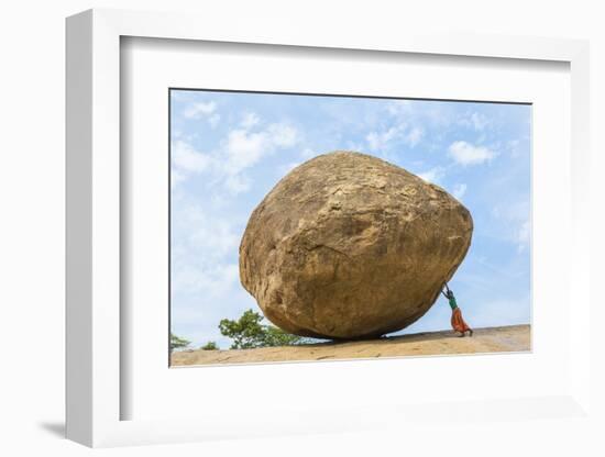 The Butterball Rock at Mamallapuram, Tamil Nadu, Southern India-Peter Adams-Framed Photographic Print