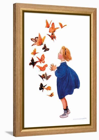 The Butterflies-Jessie Willcox-Smith-Framed Stretched Canvas