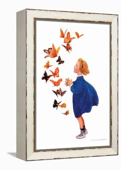 The Butterflies-Jessie Willcox-Smith-Framed Stretched Canvas