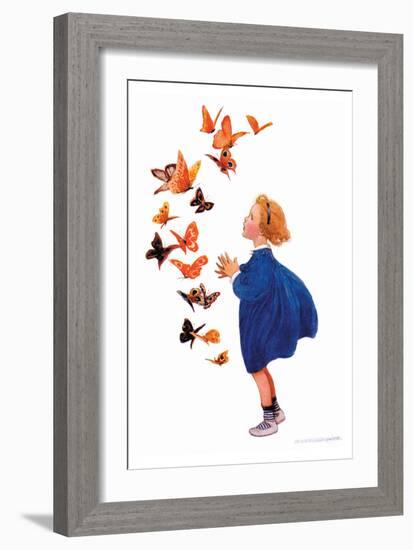 The Butterflies-Jessie Willcox-Smith-Framed Art Print