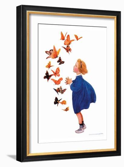 The Butterflies-Jessie Willcox-Smith-Framed Art Print