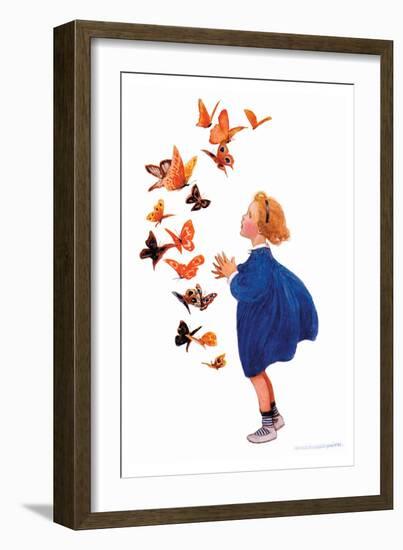 The Butterflies-Jessie Willcox-Smith-Framed Premium Giclee Print