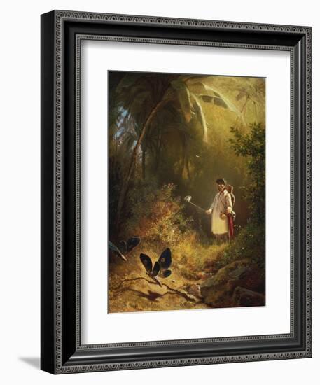 The Butterfly Catcher-Carl Spitzweg-Framed Giclee Print