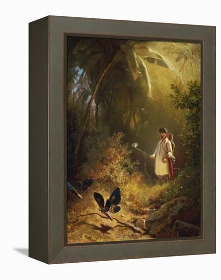 The Butterfly Catcher-Carl Spitzweg-Framed Premier Image Canvas