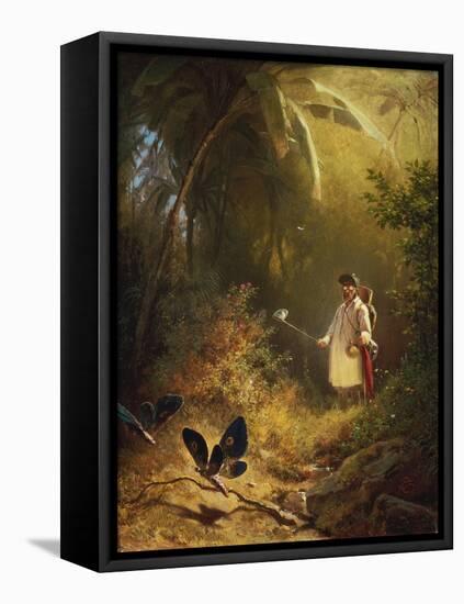 The Butterfly Catcher-Carl Spitzweg-Framed Premier Image Canvas