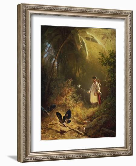 The Butterfly Catcher-Carl Spitzweg-Framed Giclee Print