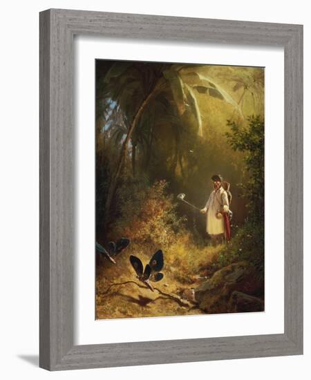 The Butterfly Catcher-Carl Spitzweg-Framed Giclee Print