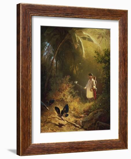 The Butterfly Catcher-Carl Spitzweg-Framed Giclee Print