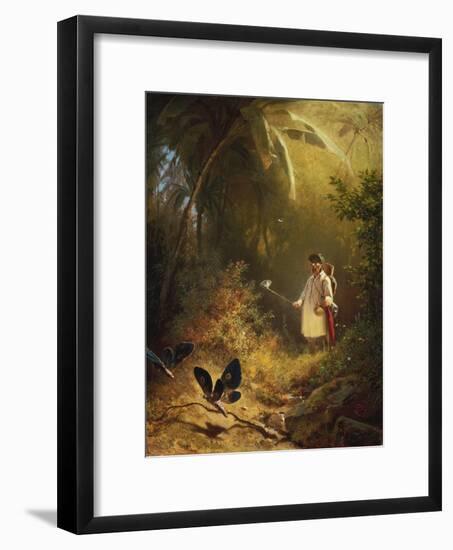 The Butterfly Catcher-Carl Spitzweg-Framed Giclee Print