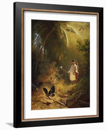 The Butterfly Catcher-Carl Spitzweg-Framed Giclee Print