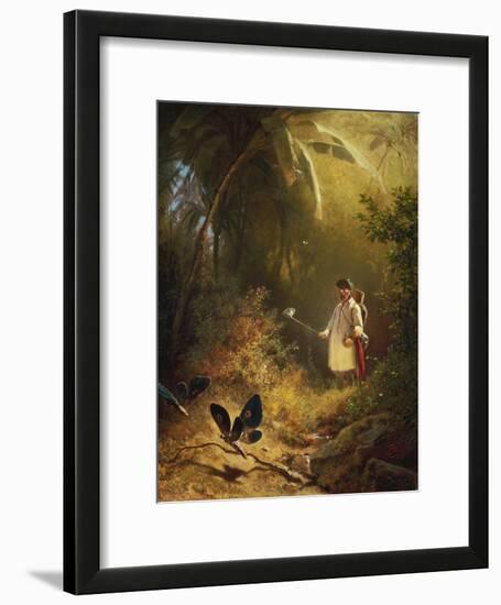 The Butterfly Catcher-Carl Spitzweg-Framed Giclee Print