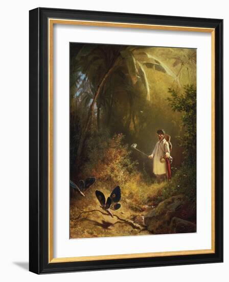 The Butterfly Catcher-Carl Spitzweg-Framed Giclee Print