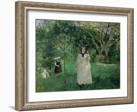 The Butterfly Hunt, 1874-Berthe Morisot-Framed Giclee Print
