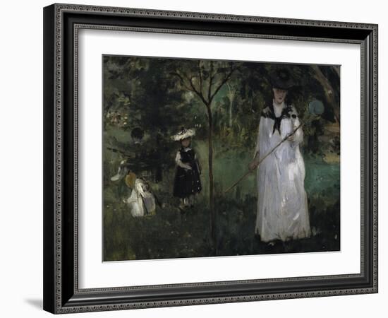 The Butterfly Hunt, c.1874-Berthe Morisot-Framed Giclee Print