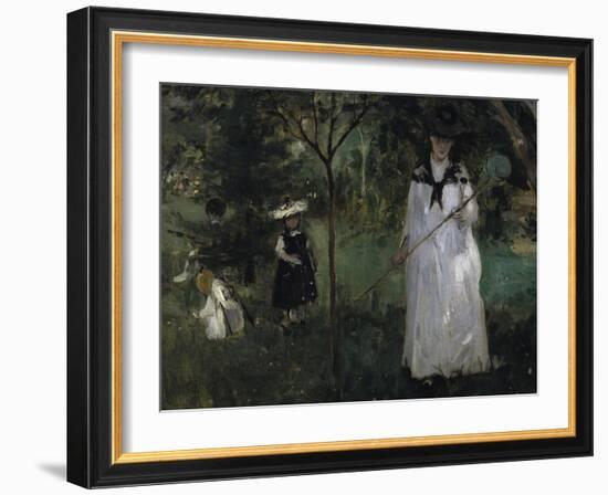 The Butterfly Hunt, c.1874-Berthe Morisot-Framed Giclee Print