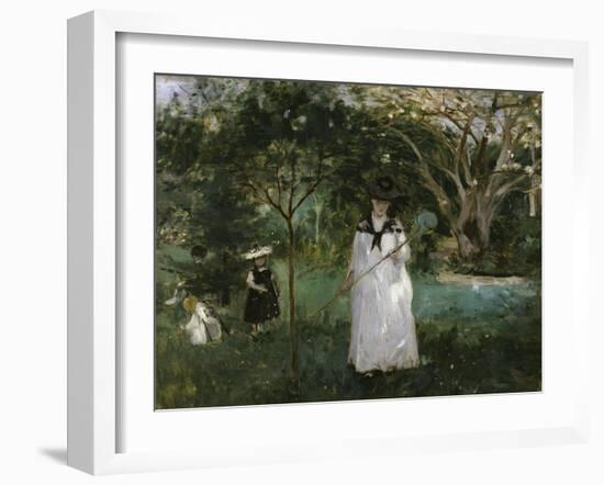 The Butterfly Hunt, c.1874-Berthe Morisot-Framed Giclee Print