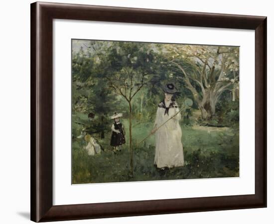 The Butterfly Hunt (The Artist's Sister with Her Children), 1874-Berthe Morisot-Framed Giclee Print