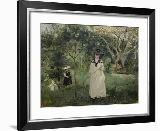 The Butterfly Hunt (The Artist's Sister with Her Children), 1874-Berthe Morisot-Framed Giclee Print