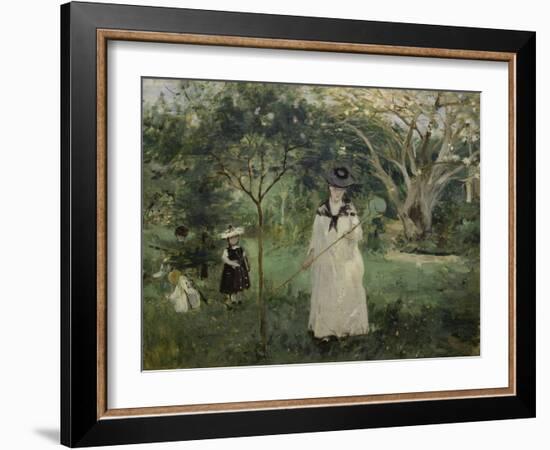 The Butterfly Hunt (The Artist's Sister with Her Children), 1874-Berthe Morisot-Framed Giclee Print