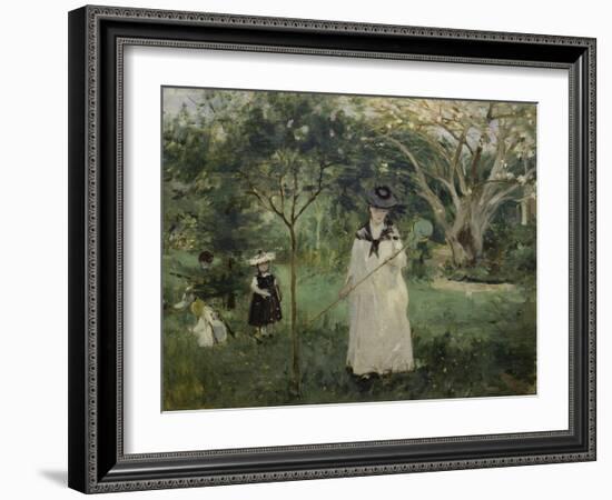 The Butterfly Hunt (The Artist's Sister with Her Children), 1874-Berthe Morisot-Framed Giclee Print