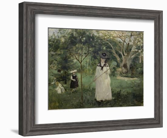 The Butterfly Hunt (The Artist's Sister with Her Children), 1874-Berthe Morisot-Framed Giclee Print