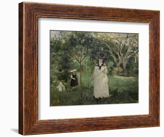 The Butterfly Hunt (The Artist's Sister with Her Children), 1874-Berthe Morisot-Framed Giclee Print