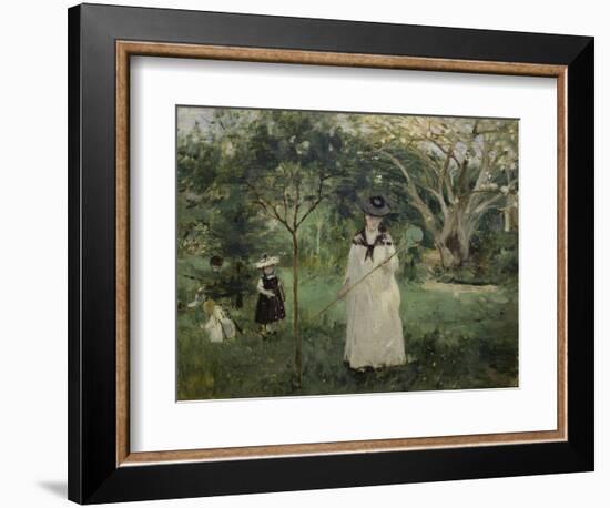 The Butterfly Hunt (The Artist's Sister with Her Children), 1874-Berthe Morisot-Framed Giclee Print