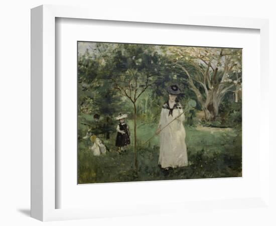 The Butterfly Hunt (The Artist's Sister with Her Children), 1874-Berthe Morisot-Framed Giclee Print