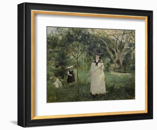 The Butterfly Hunt (The Artist's Sister with Her Children), 1874-Berthe Morisot-Framed Giclee Print